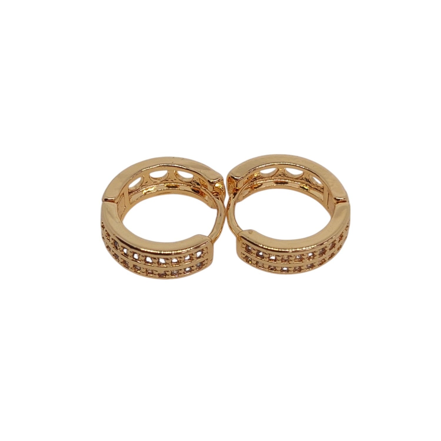 Argollas doble cuarzo blaco