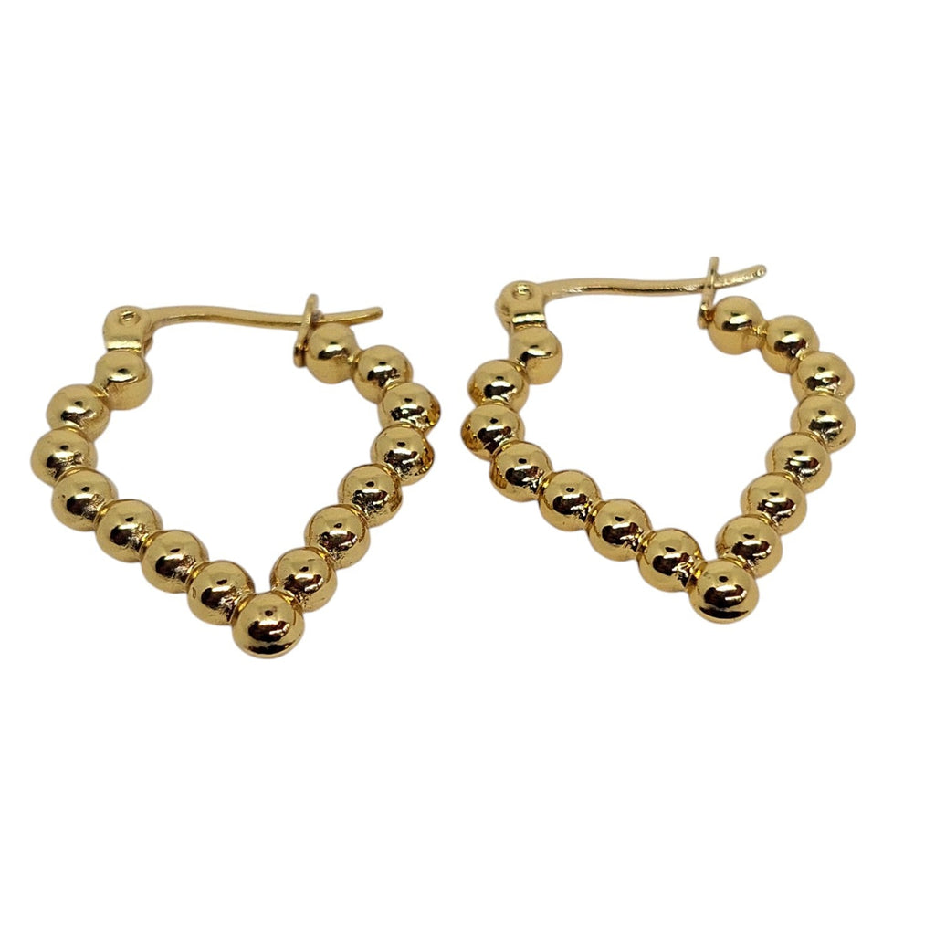 Argollas con bolitas en forma de corazón