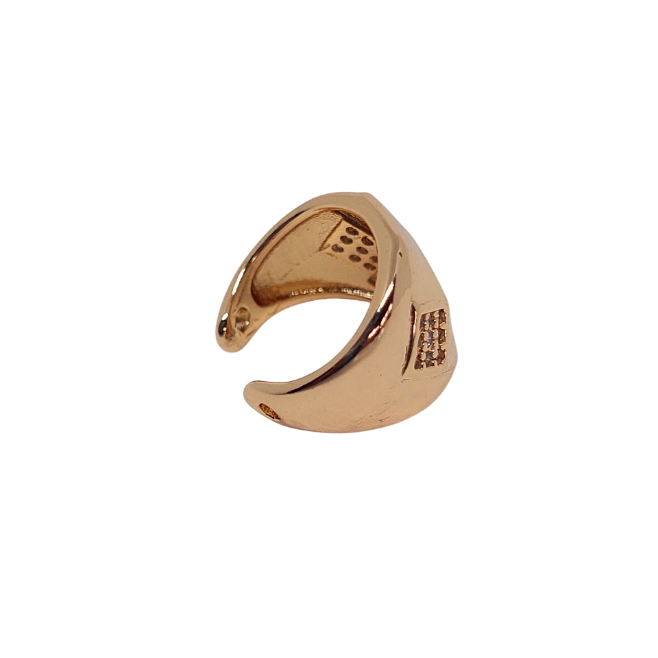 Earcuff grueso con rombos y con brillos