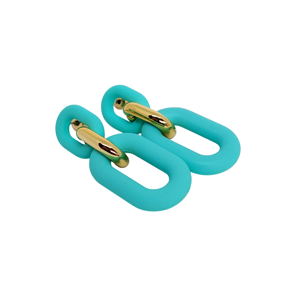 Pegado de cadena de color verde agua