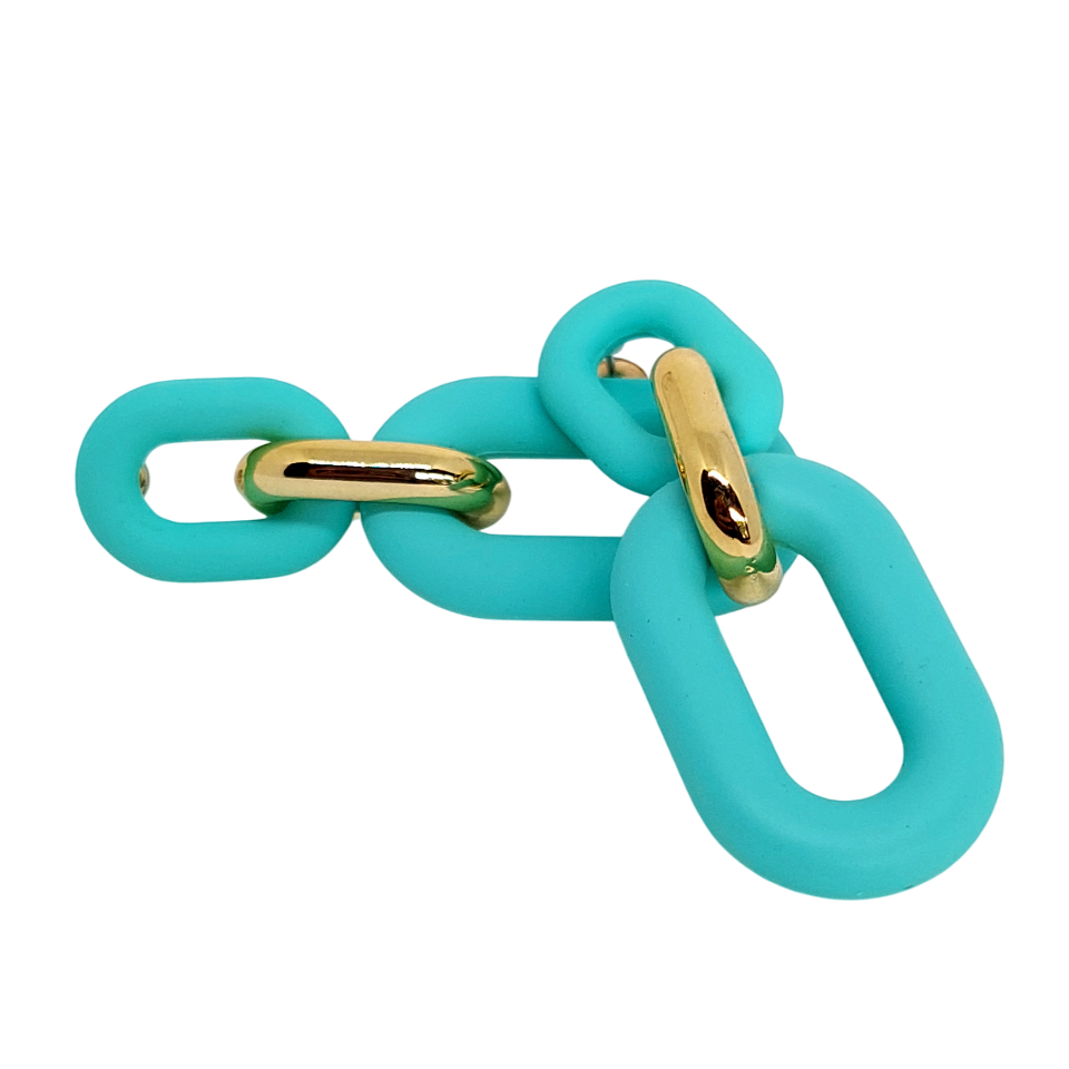 Pegado de cadena de color verde agua