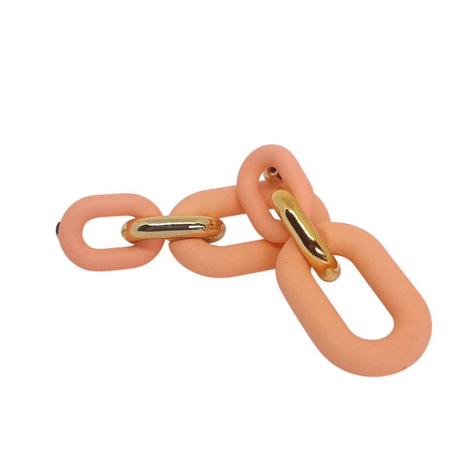 Pegado de cadena de color naranja claro