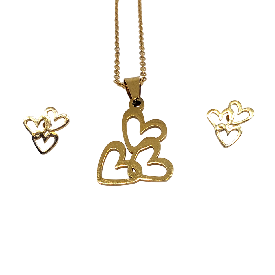 Conjunto de tres corazones