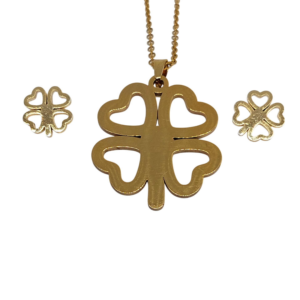 Conjunto de trebol de 4 corazones