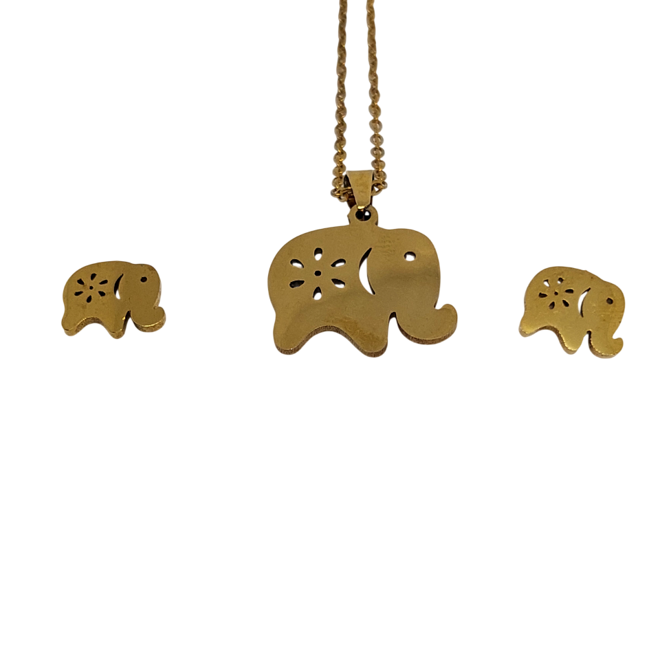Conjunto de elefante con flor