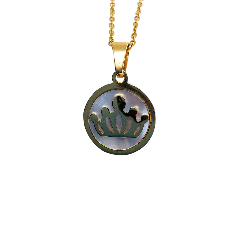 Collar con corona con nacar