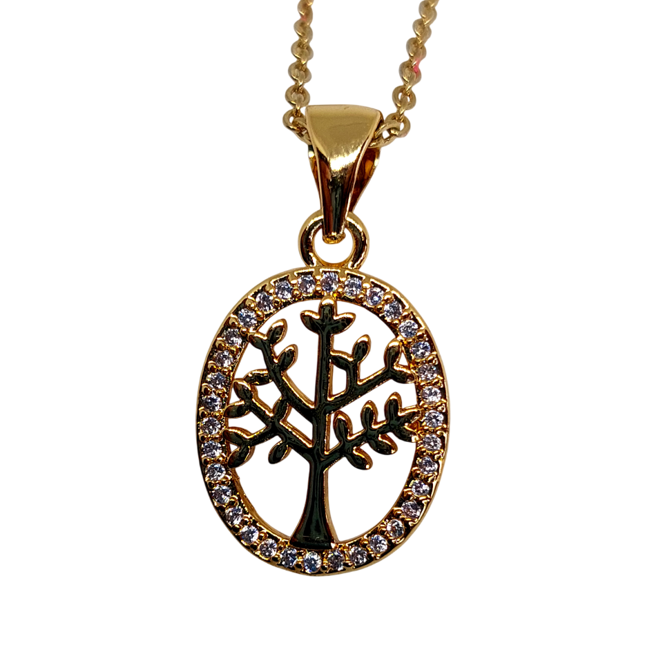 Collar de arbol de la abundancia ovalado