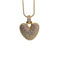 Collar de corazon brillante blanco
