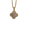 Collar de trebol brillate blanco
