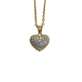 Collar de corazon brillante blanco