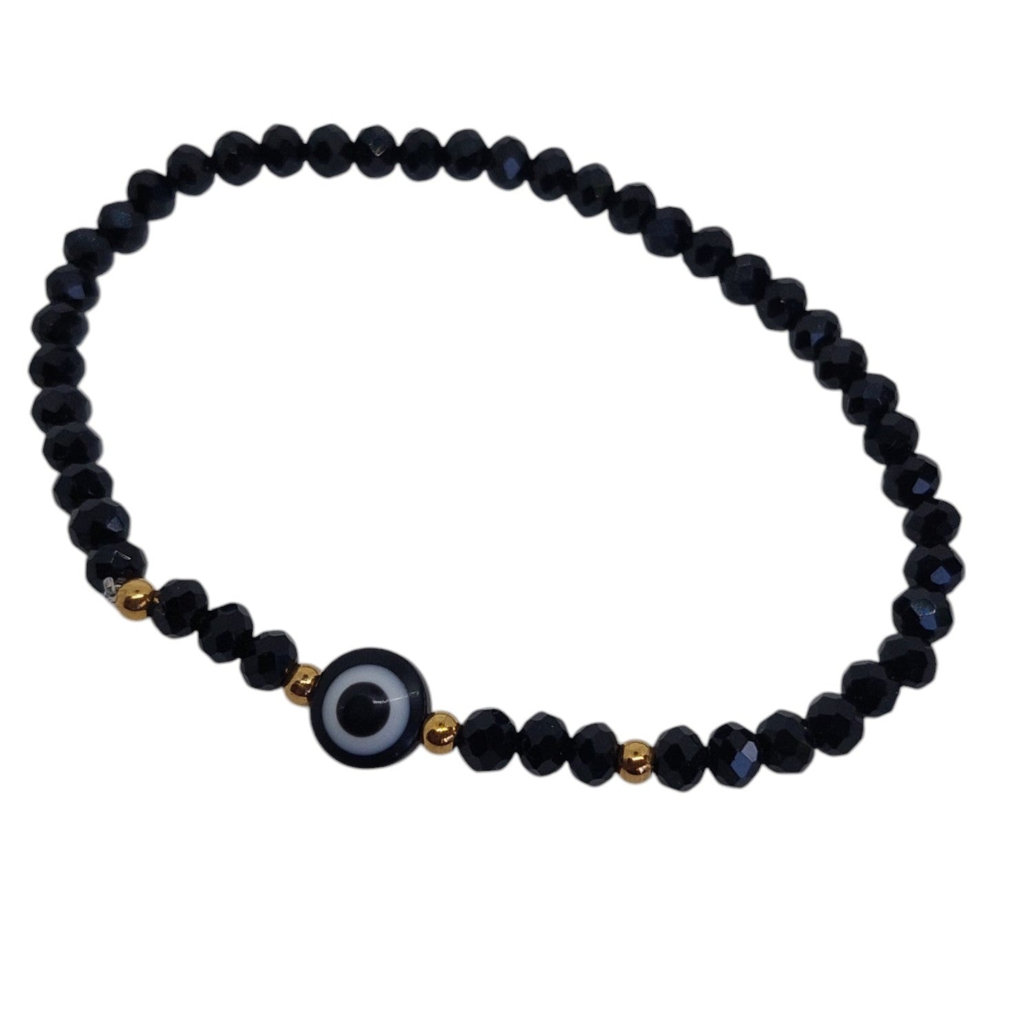 Pulsera elastica ojo turco negro