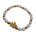 Pulsera elastica perlas con una corona