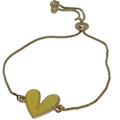 Pulsera regulable corazon amarillo