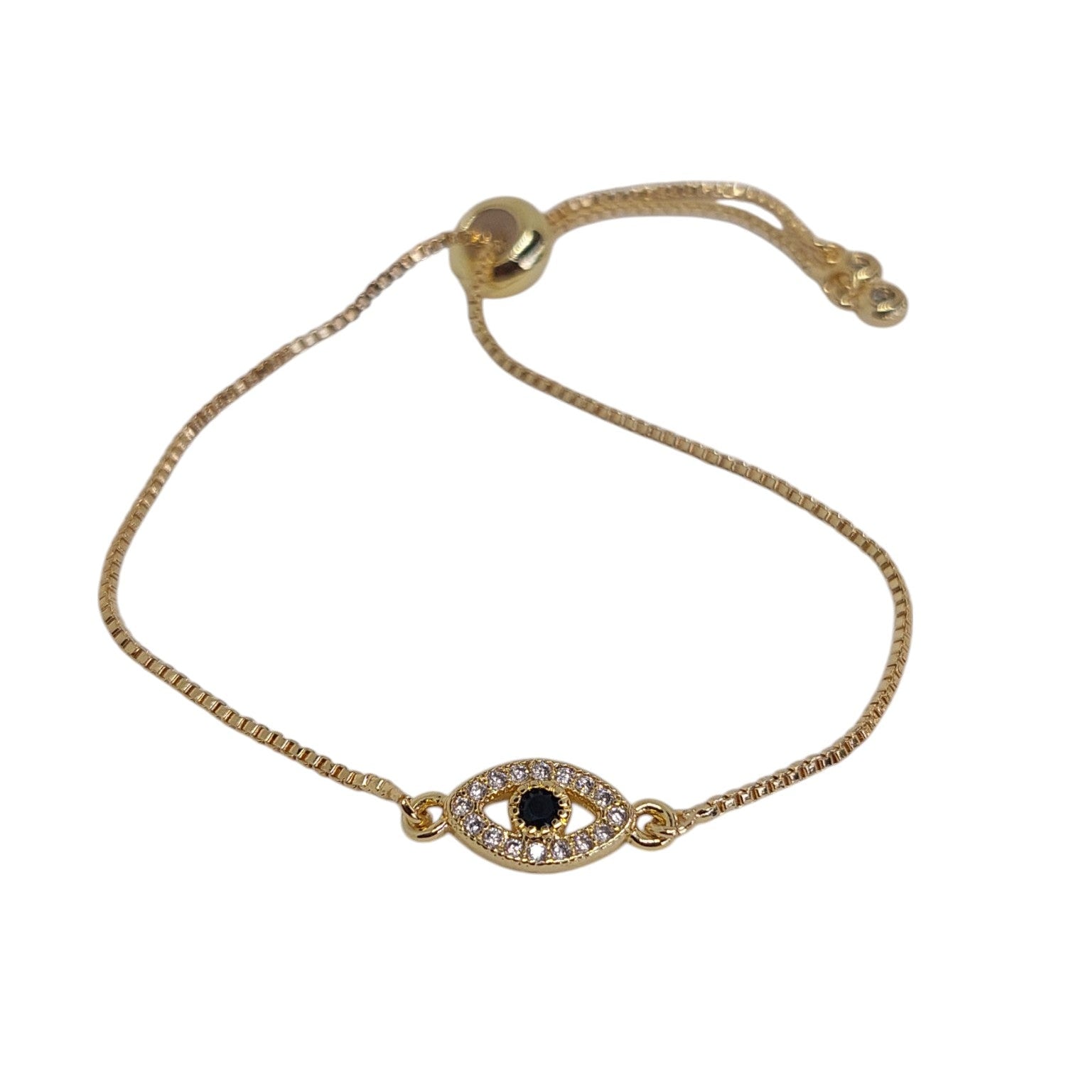 Pulsera regulable ojo con brillo negro
