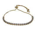 Pulsera regulable lineal de cuarzo blanco