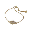 Pulsera regulable de mano jamsa de cuarzo blanco