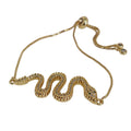 Pulsera regulable con serpiente con ojos verdes