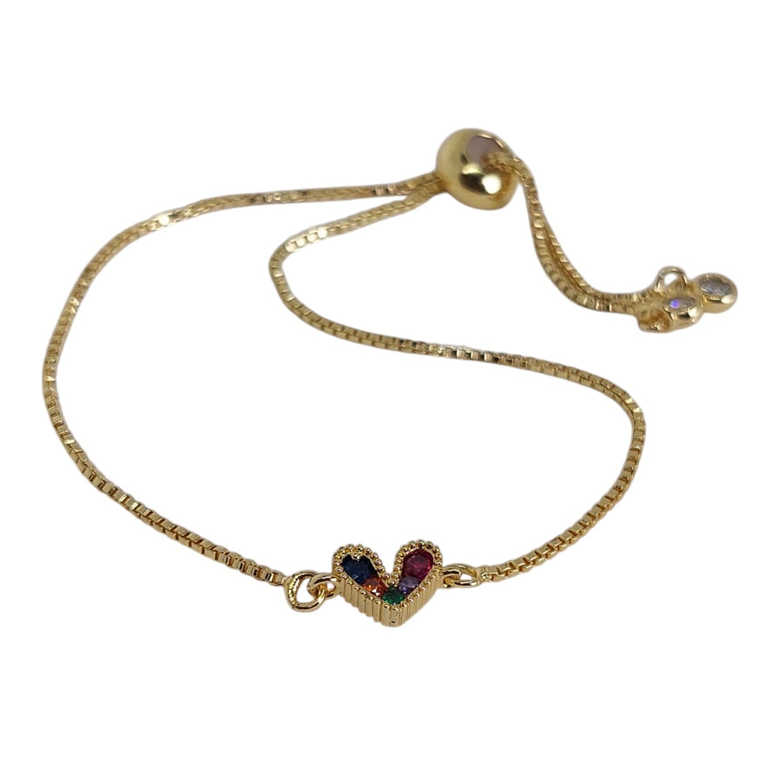 Pulsera regulable de corazon con muchos colores