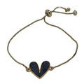 Pulsera regulable corazon negro