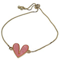 Pulsera regulable corazon naranja claro