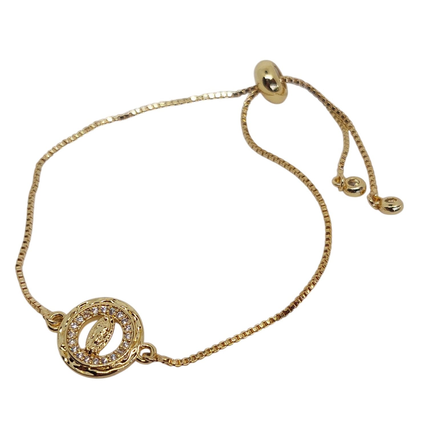 Pulsera regulable de la virgen maria en circulo