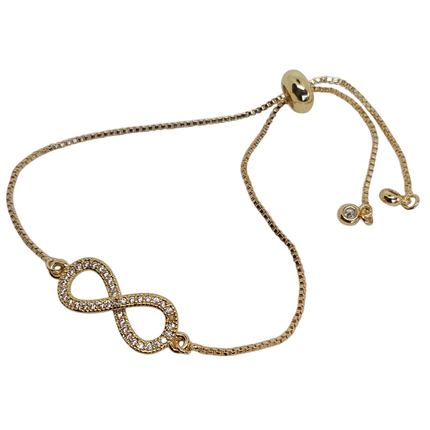 Pulsera regulable con infinito con brillos