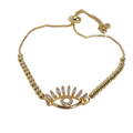 Pulsera regulable de bolita de ojo con pestañas brillantes