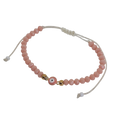 Pulsera regulable tejida de ojo turco rosado