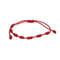 Pulsera regulable tejida de pita roja de siete mudos