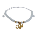 Pulsera regulable tejido blanca con elefante