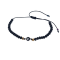 Pulsera regulable tejida de ojo turco negro