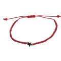 Pulsera regulable tejida de mostacilla roja con una estrella